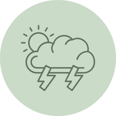 Şimşek yeşili daire. Web Kullanımı için Vektör İllüstrasyonu