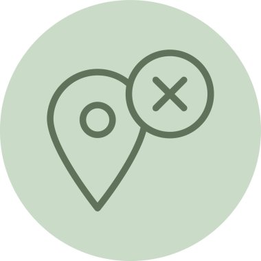 Haritada işaretli yeşil daire. Web Kullanımı için Vektör İllüstrasyonu