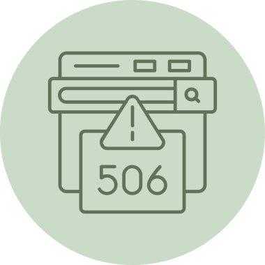 506 Hata Yeşil Çember. Web Kullanımı için Vektör İllüstrasyonu