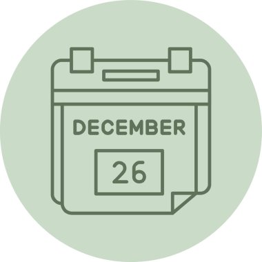 26 Aralık Yeşil Çember Randevusu. Web Kullanımı için Vektör İllüstrasyonu