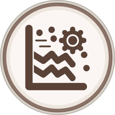 Dişli Glyph kahverengi daire. Web Kullanımı için Vektör İllüstrasyonu