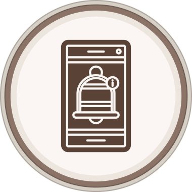 Notification Glyph brown circle. Vector Illustration For Web Use