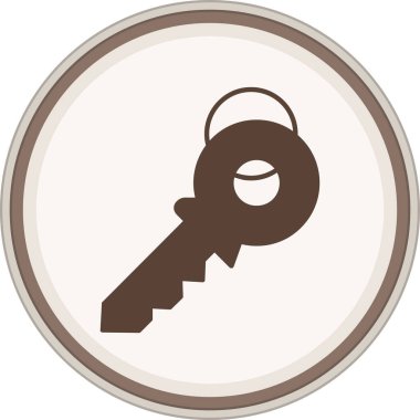 Anahtar kabartma kahverengi daire. Web Kullanımı için Vektör İllüstrasyonu