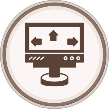 Monitor Glyph brown circle. Vector Illustration For Web Use