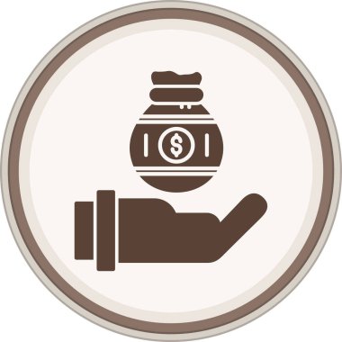 Yatırım Glyph kahverengi çember. Web Kullanımı için Vektör İllüstrasyonu