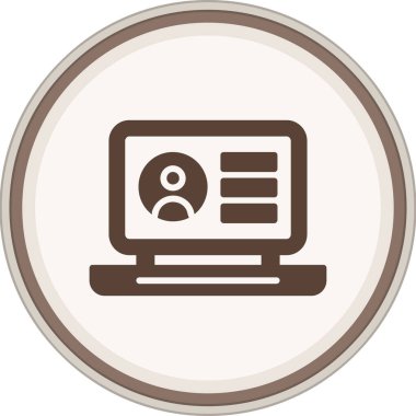 Glyph kahverengi daireye giriş yap. Web Kullanımı için Vektör İllüstrasyonu