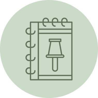 Notlar yeşil daire. Web Kullanımı için Vektör İllüstrasyonu