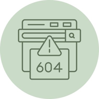 604 Hata Yeşil Çember. Web Kullanımı için Vektör İllüstrasyonu