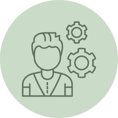 Hesap Ayarları Yeşil Çember. Web Kullanımı için Vektör İllüstrasyonu