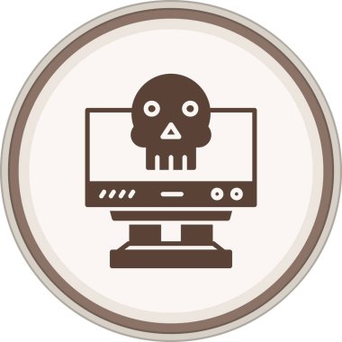 Glyph kahverengi çemberini hackliyorum. Web Kullanımı için Vektör İllüstrasyonu