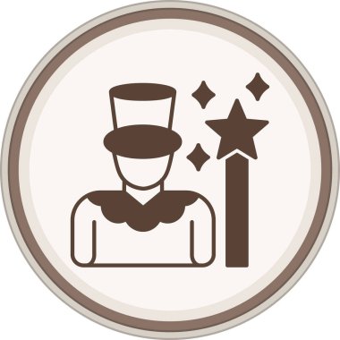 Sihirbaz Glyph kahverengi daire. Web Kullanımı için Vektör İllüstrasyonu