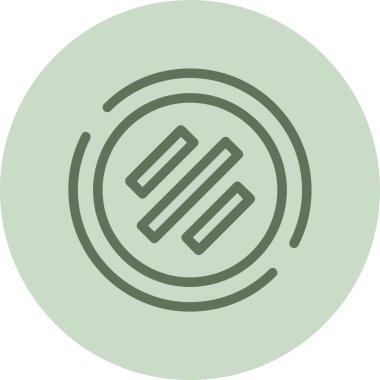 Yeşil yassı ekmek çemberi. Web Kullanımı için Vektör İllüstrasyonu