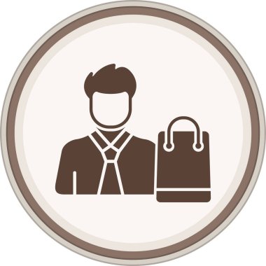 Kullanıcı Shoping Glyph kahverengi çember. Web Kullanımı için Vektör İllüstrasyonu