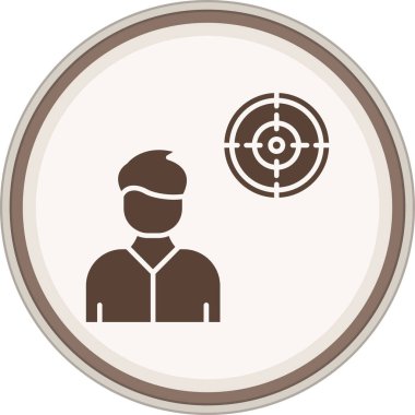 Purpose Glyph brown circle. Vector Illustration For Web Use