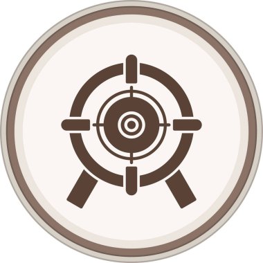 Hedef Glyph kahverengi çember. Web Kullanımı için Vektör İllüstrasyonu