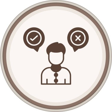 Decision Making Glyph brown circle. Vector Illustration For Web Use