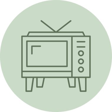 Televizyon Yeşil Çember. Web Kullanımı için Vektör İllüstrasyonu