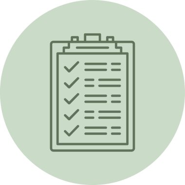 Yeşil Çember Kontrol Listesi. Web Kullanımı için Vektör İllüstrasyonu