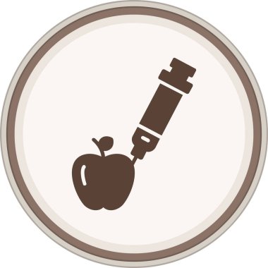 Gmo Food Glyph kahverengi çember. Web Kullanımı için Vektör İllüstrasyonu