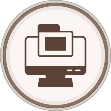 Folder Glyph brown circle. Vector Illustration For Web Use