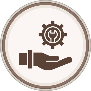 Teknik Destek Glyph kahverengi dairesi. Web Kullanımı için Vektör İllüstrasyonu