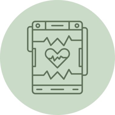 Kalp atış hızı yeşil halka. Web Kullanımı için Vektör İllüstrasyonu