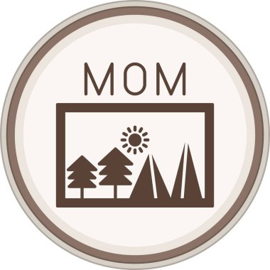 Galeri Glyph kahverengi çember. Web Kullanımı için Vektör İllüstrasyonu