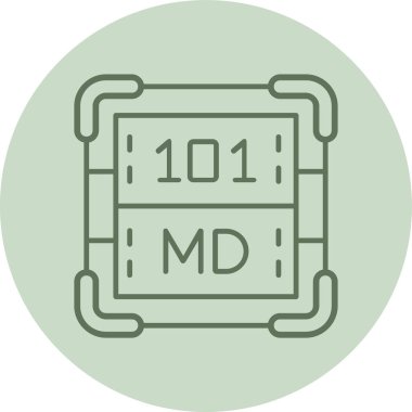 Mendelevyum yeşil daire. Web Kullanımı için Vektör İllüstrasyonu