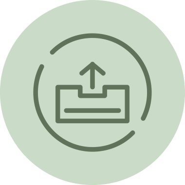 Inbox-out green Circle. Vector Illustration For Web Use