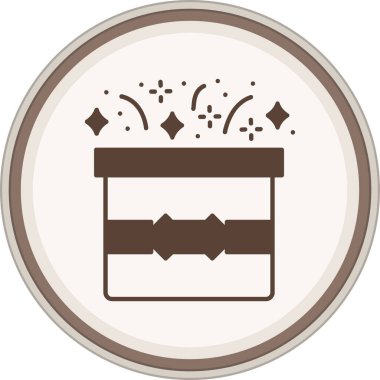 Hediye kabartma kahverengi daire. Web Kullanımı için Vektör İllüstrasyonu