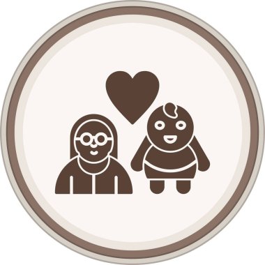 Anne Bond Glyph kahverengi çember. Web Kullanımı için Vektör İllüstrasyonu