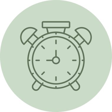 Çalar Saat Yeşil Çember. Web Kullanımı için Vektör İllüstrasyonu