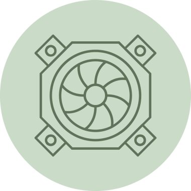 Fan green Circle. Web Kullanımı için Vektör İllüstrasyonu