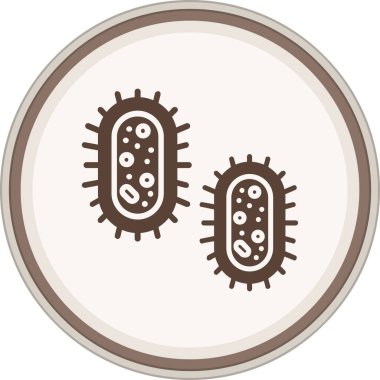 Bakteri kabartması kahverengi daire. Web Kullanımı için Vektör İllüstrasyonu