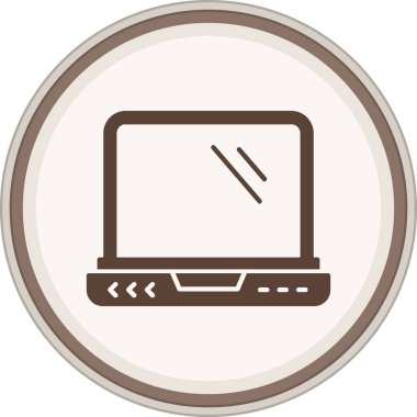 Laptop Glyph kahverengi çember. Web Kullanımı için Vektör İllüstrasyonu