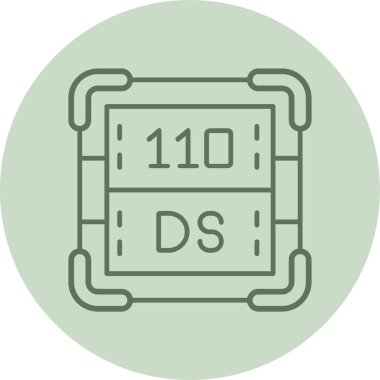 Darmstadtium Yeşil Çember. Web Kullanımı için Vektör İllüstrasyonu