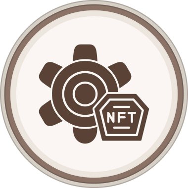 Ayarlar Glyph kahverengi daire. Web Kullanımı için Vektör İllüstrasyonu