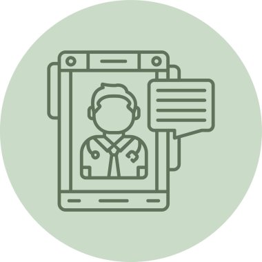 Yeşil Çember 'e mesaj. Web Kullanımı için Vektör İllüstrasyonu