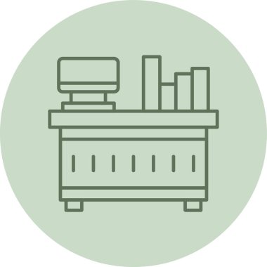 Workplace green Circle. Vector Illustration For Web Use