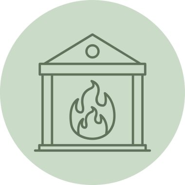 Burning green Circle. Vector Illustration For Web Use