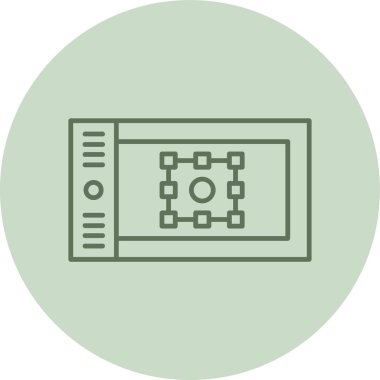 Tablet yeşil daire. Web Kullanımı için Vektör İllüstrasyonu