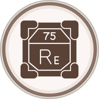 Renyum Glyph kahverengi daire. Web Kullanımı için Vektör İllüstrasyonu