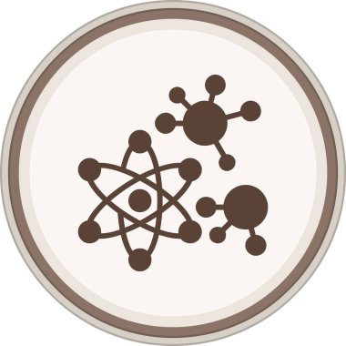 Atom Glyph brown circle. Vector Illustration For Web Use
