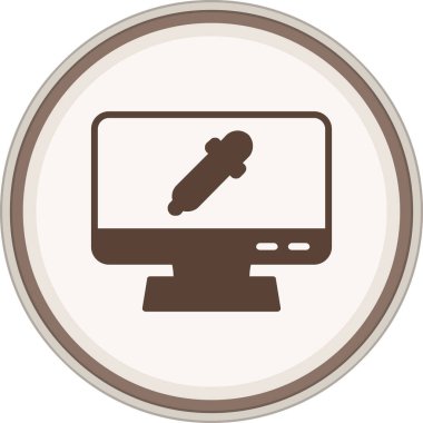 Eyedroppe Glyph brown circle. Vector Illustration For Web Use