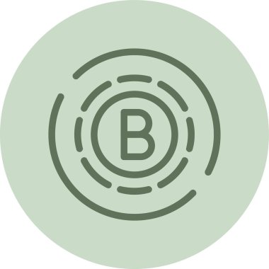 B green Circle. Vector Illustration For Web Use