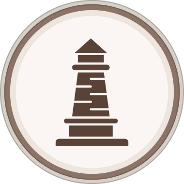 Lighthouse Glyph brown circle. Vector Illustration For Web Use