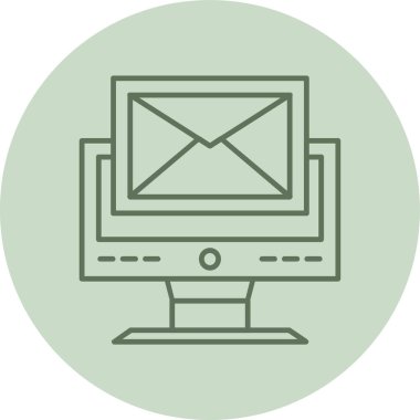 Mail green Circle. Vector Illustration For Web Use