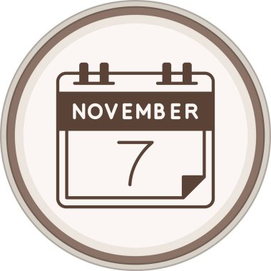 7 Kasım Kahverengi Daire. Web Kullanımı için Vektör İllüstrasyonu