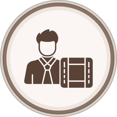 User Movie Real Glyph brown circle. Vector Illustration For Web Use