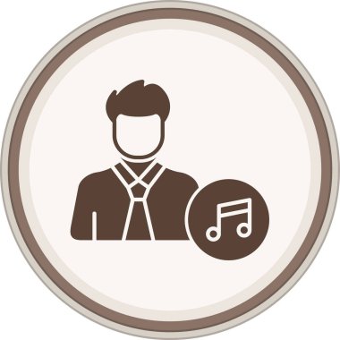 Kullanıcı Müzik Glyph kahverengi çember. Web Kullanımı için Vektör İllüstrasyonu